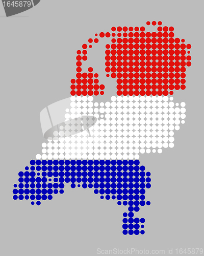 Image of Map and flag of the Netherlands