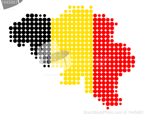 Image of Map and flag of Belgium