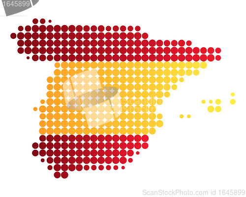 Image of Map and flag of Spain