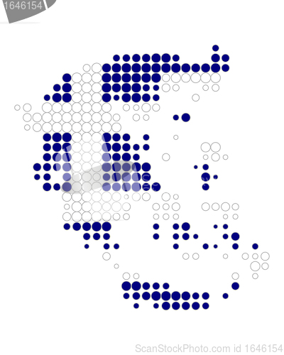 Image of Map and flag of Greece