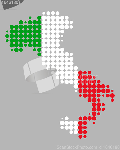 Image of Map and flag of Italy