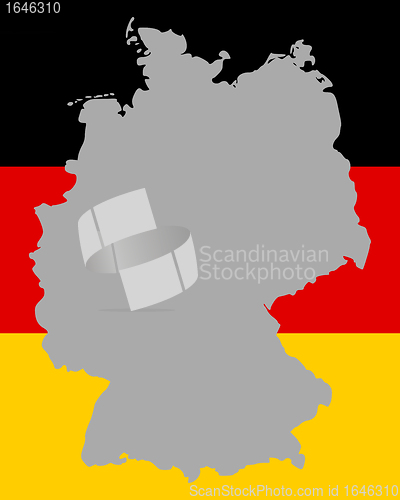 Image of Map and flag of Germany