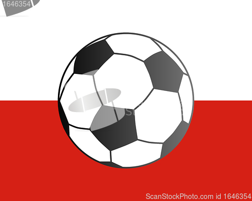 Image of Flag of Poland and soccer ball