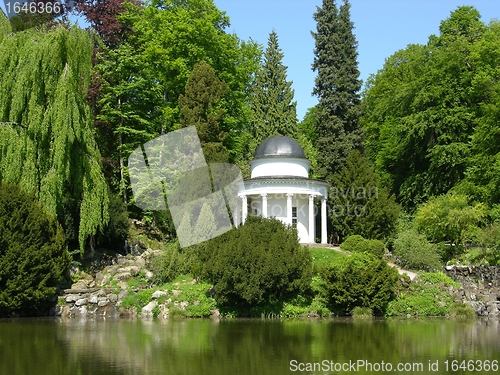 Image of Ancient pavilion in a magnificent park scenery