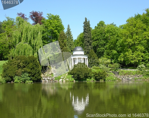 Image of Ancient pavilion in a magnificent park scenery