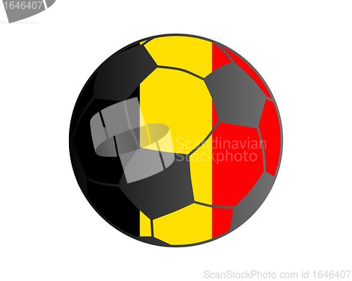 Image of Flag of Belgium and soccer ball