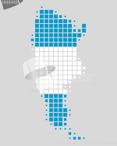 Image of Map and flag of Argentina