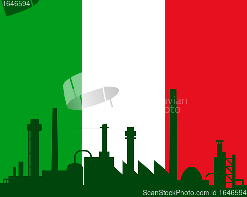 Image of Industry and flag of Italy
