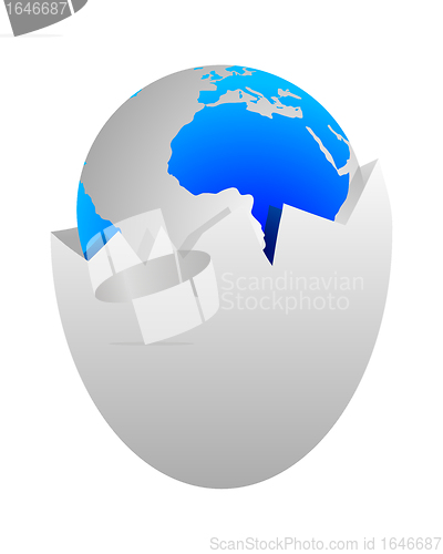 Image of World in egg shell