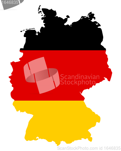 Image of Map and flag of Germany