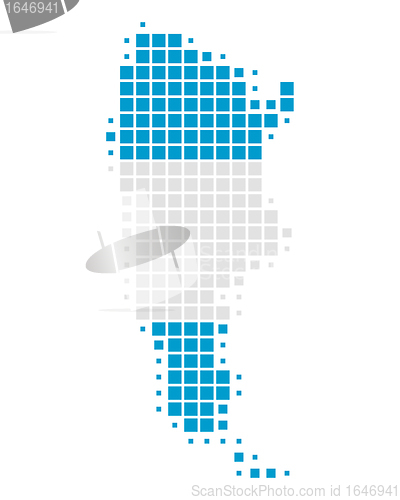 Image of Map and flag of Argentina