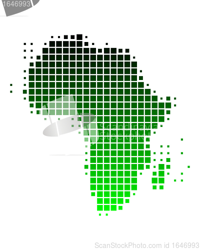 Image of Map of Africa in squares with green gradient
