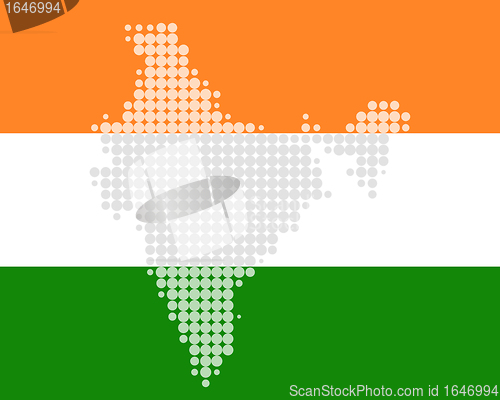 Image of Map and flag of India