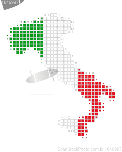 Image of Map and flag of Italy