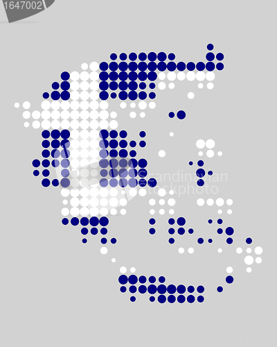 Image of Map and flag of Greece