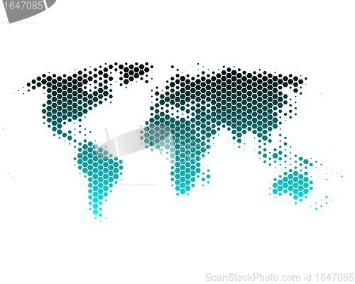 Image of World map in hexagons
