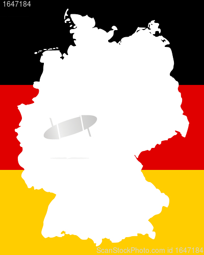Image of Map and flag of Germany