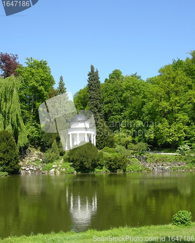 Image of Ancient pavilion in a magnificent park scenery