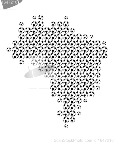 Image of Map of Brazil in soccer balls