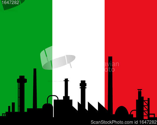 Image of Industry and flag of Italy