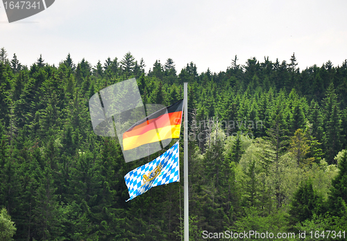 Image of Bavarian and German flag