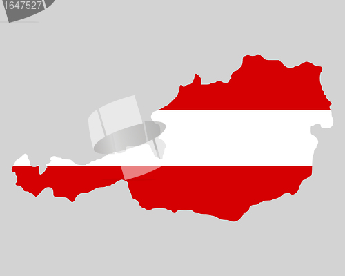 Image of Map and flag of Austria