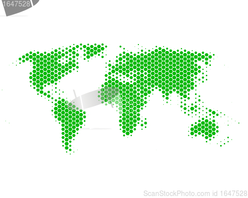 Image of World map in hexagons