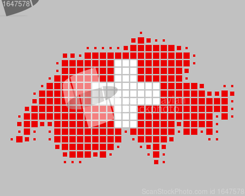 Image of Map and flag of Switzerland