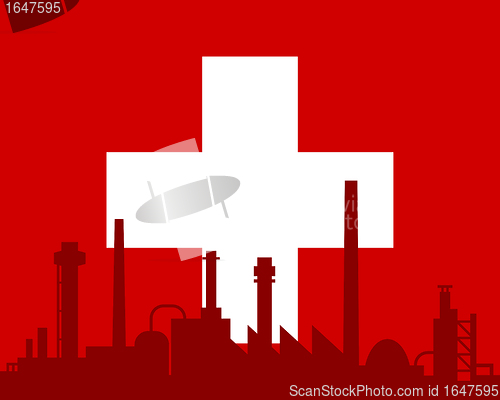 Image of Industry and flag of Switzerland