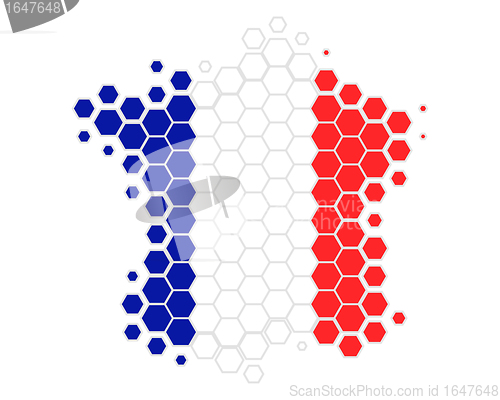 Image of Map and flag of France
