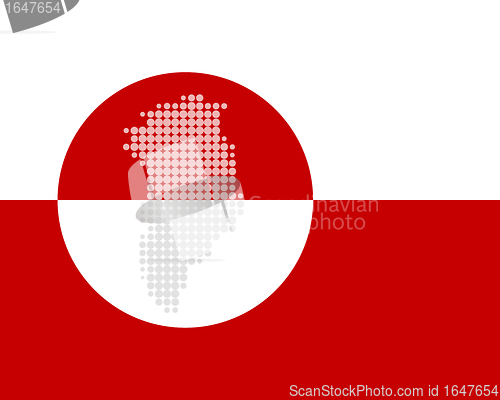 Image of Map and flag of Greenland