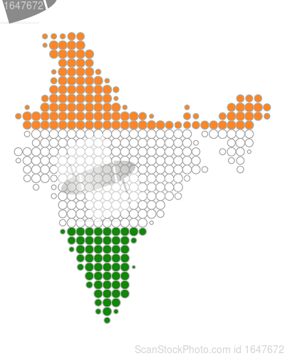 Image of Map and flag of India