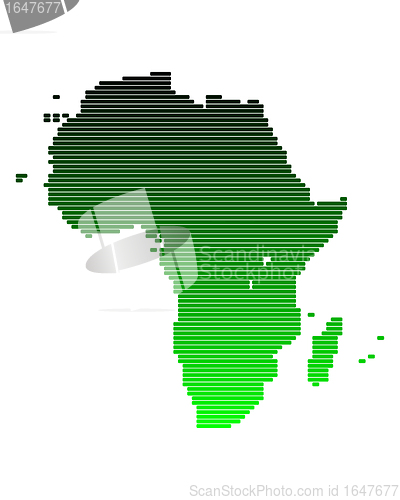 Image of Map of Africa in broad lines with green gradient