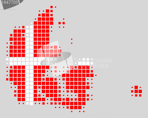 Image of Map and flag of Denmark