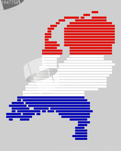Image of Map and flag of the Netherlands