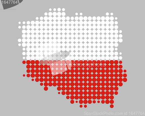 Image of Map and flag of Poland