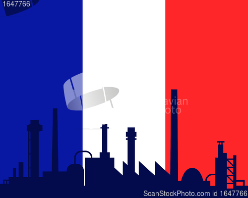 Image of Industry and flag of France