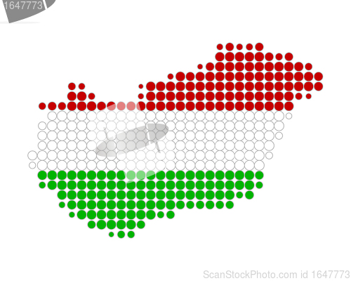 Image of Map and flag of Hungary