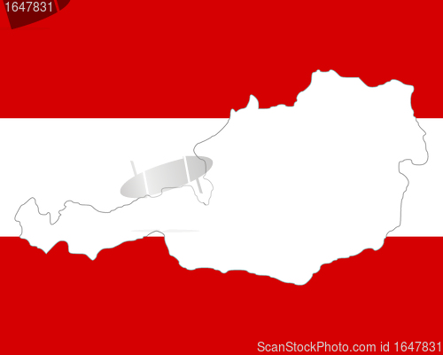 Image of Map and flag of Austria