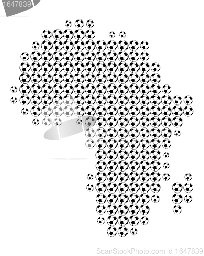 Image of Map of Africa in soccer balls