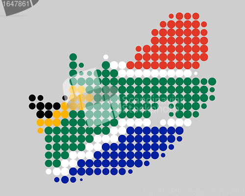 Image of Map and flag of South Africa