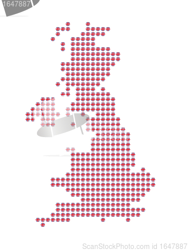 Image of Map of the Great Britain with Union Jack