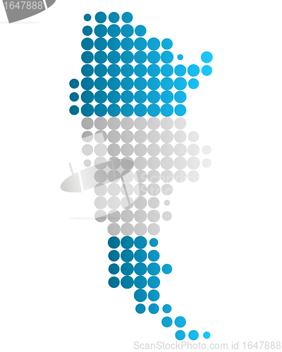Image of Map and flag of Argentina