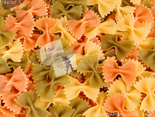 Image of Dried tri-colored farfalle pasta