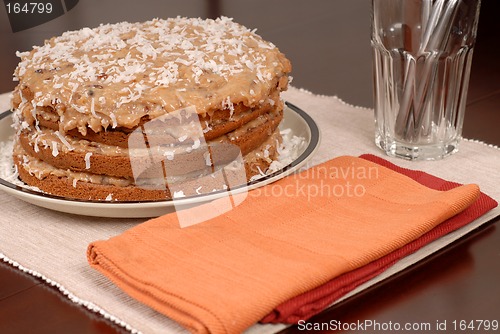 Image of Whole German Chocolate cake on table