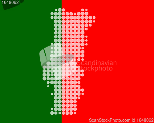 Image of Map and flag of Portugal