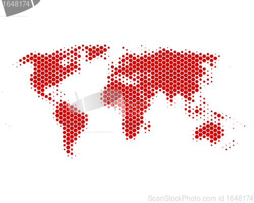 Image of World map in hexagons