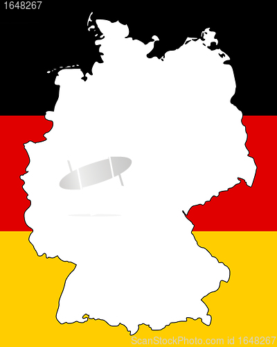 Image of Map and flag of Germany