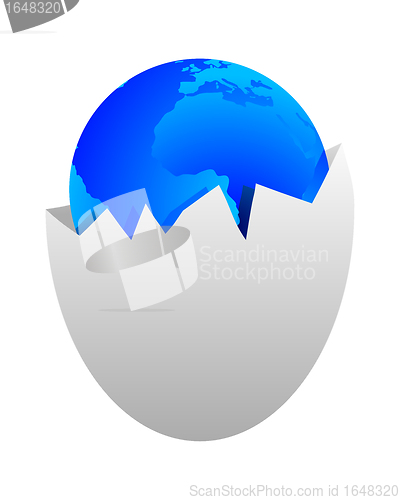 Image of World in egg shell