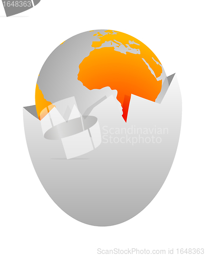 Image of World in egg shell